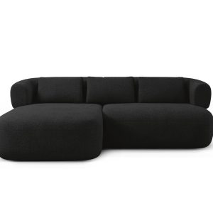 Micadoni linker hoekbank Jenny 5-zits, boucle zwart – 145x200x73cm Micadoni linker hoekbank Jenny 5-zits, boucle zwart – 145x200x73cm