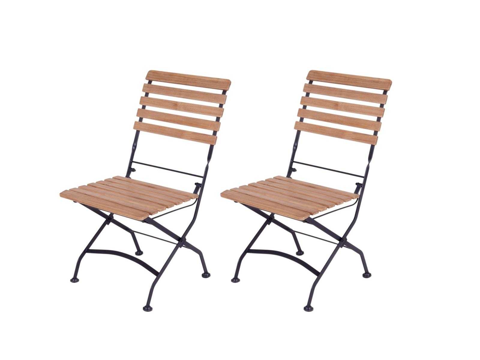 MaximaVida inklapbare tuinstoel Toscana zwart 2 stuks - 100% FSC excel