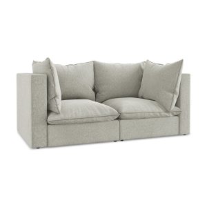 LaMiaSofa Tweezits modulaire bank Ravenna – velours – lichtgrijs – 180