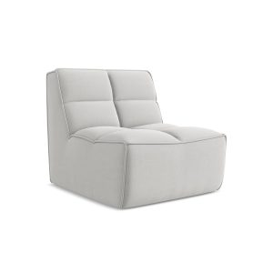 LaMiaSofa Bankmodule midden Belluno – velours – zilver – 80x93x75