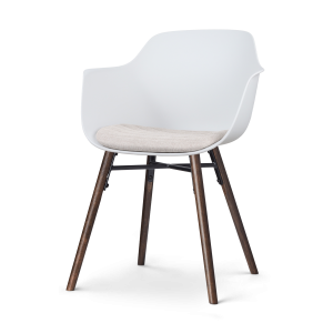 Nolon Nena-Liz Eetkamerstoel Wit – Beige Kussen – Walnoot Nolon Nena-Liz Eetkamerstoel Wit – Beige Kussen – Walnoot