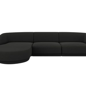 Micadoni Poef Miley 4-zits, boucle zwart – 156x255x70cm Micadoni Poef Miley 4-zits, boucle zwart – 156x255x70cm