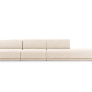 Micadoni Rechte bank Miley 4-zits, structurele stof ivoor – 90x323x70c Micadoni Rechte bank Miley 4-zits, structurele stof ivoor – 90x323x70c