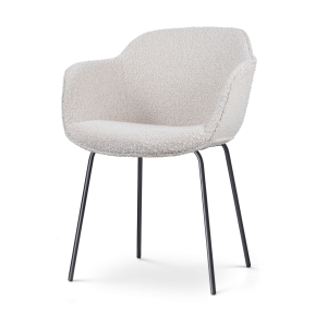 Nolon Nora-Mare Eetkamerstoel Bouclé Beige – Armleuning – Zwarte Poten Nolon Nora-Mare Eetkamerstoel Bouclé Beige – Armleuning – Zwarte Poten