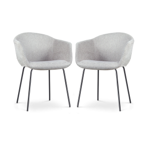 Nolon Nora-Otis Eetkamerstoelen Set van 2 – Lichtgrijs – Zwarte Poten Nolon Nora-Otis Eetkamerstoelen Set van 2 – Lichtgrijs – Zwarte Poten