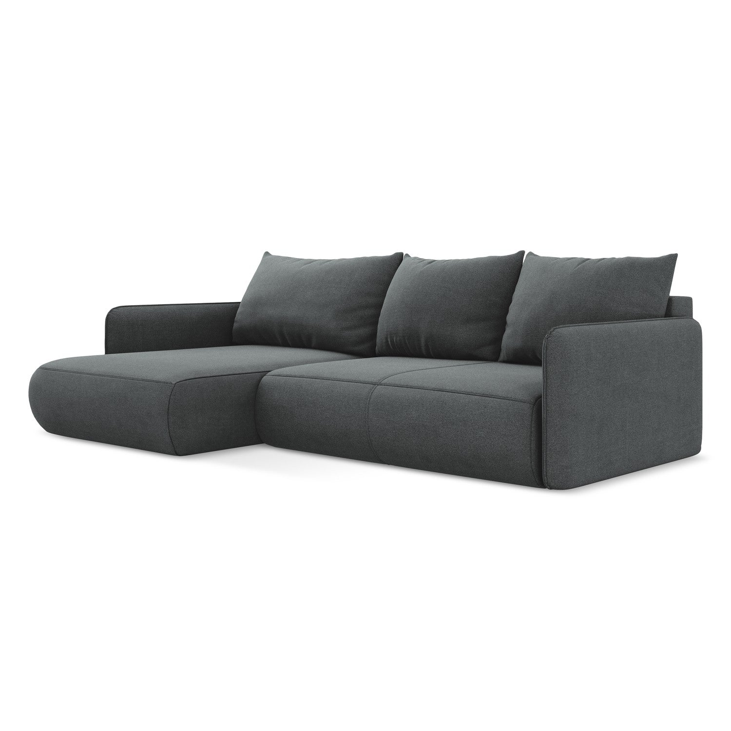 LaMiaSofa hoekbank links Palermo - textuurstof - grijs - 240x148x86