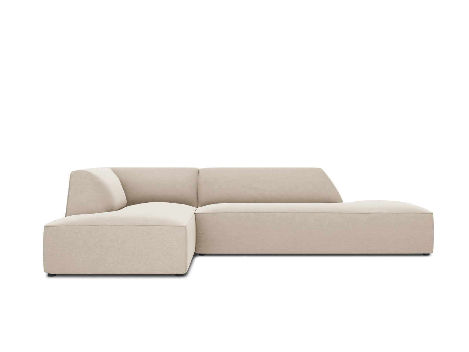 Micadoni linker hoekbank Ruby 4-zits, flueel, beige - 180x273x69cm