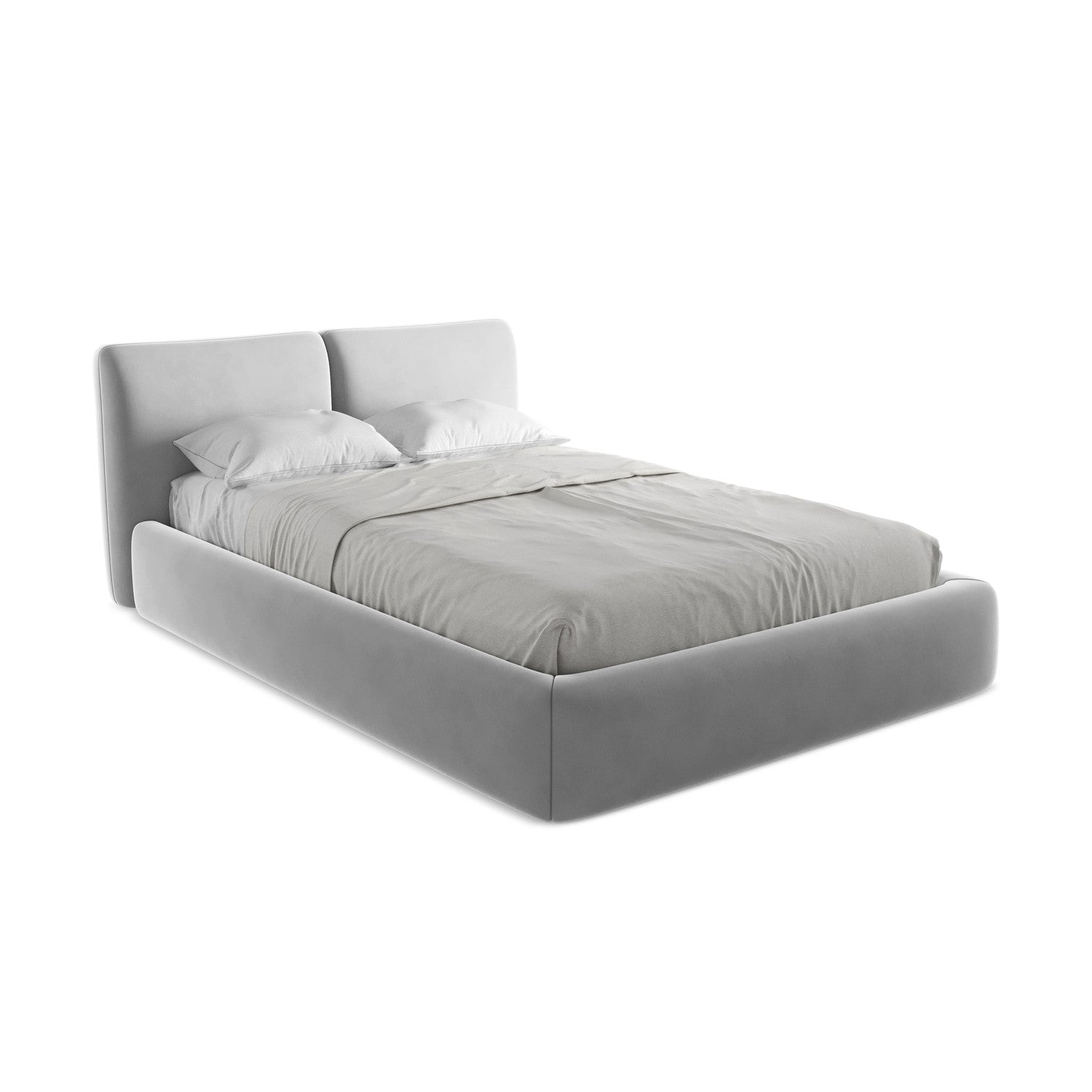 LaMiaSofa Bed met opbergruimte Milano - velours - grijs - 160x228x82