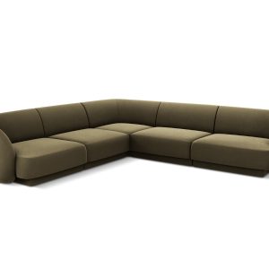 Micadoni Symmetrische hoekbank Miley 5-zits, flueel, groente – 255×255 Micadoni Symmetrische hoekbank Miley 5-zits, flueel, groente – 255×255