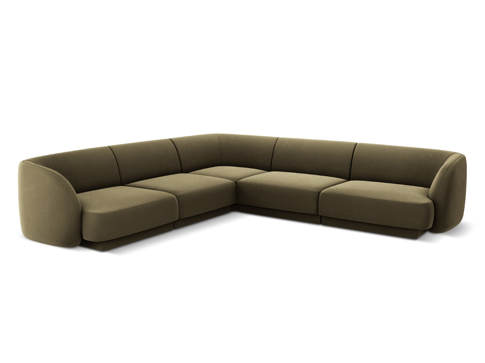 Micadoni Symmetrische hoekbank Miley 5-zits, flueel, groente - 255x255