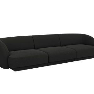 Micadoni Bank Miley 3-zits, boucle zwart – 90x255x70cm Micadoni Bank Miley 3-zits, boucle zwart – 90x255x70cm