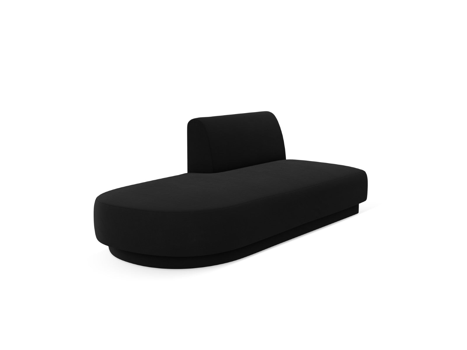 Micadoni Module Miley 2-zits, flueel zwart - 90x158x70cm