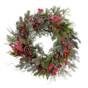Mica Decorations Randell Kerstkrans – Ø50 cm – Rood Mica Decorations Randell Kerstkrans – Ø50 cm – Rood