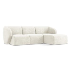 LaMiaSofa hoekbank rechts Cervo – chenille stof – wit – 248x166x89 LaMiaSofa hoekbank rechts Cervo – chenille stof – wit – 248x166x89