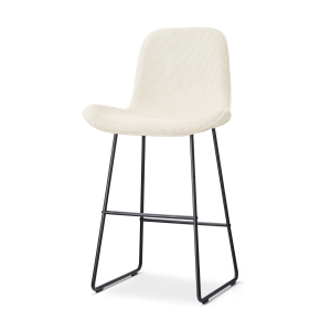 Nolon Nino-Fé Barkruk Rib Beige – Zwart Onderstel – 75 Cm