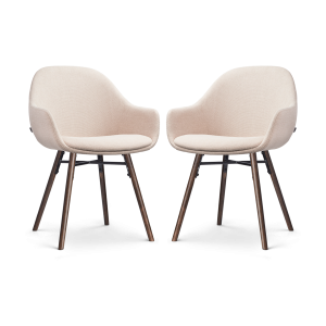 Nolon Nena-Mae Eetkamerstoelen Set van 2 – Beige – Walnoot Nolon Nena-Mae Eetkamerstoelen Set van 2 – Beige – Walnoot