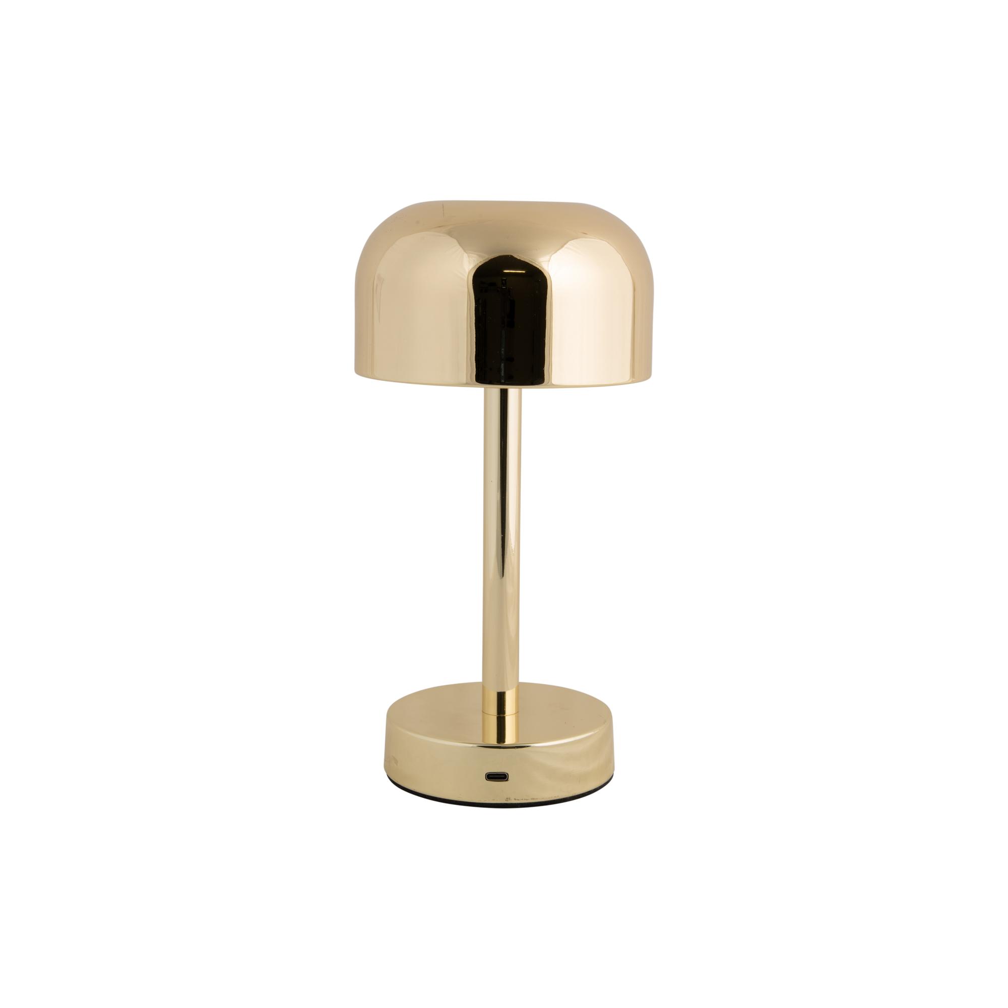 Leitmotiv tafellamp James LED - goud - 12.5x12.5x24.5cm - Paddenstoell