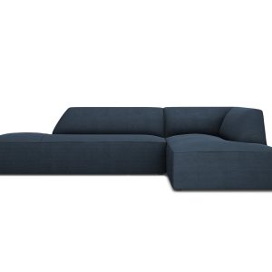 Micadoni rechter hoekbank Ruby 4-zits, structurele stof, marineblauw – Micadoni rechter hoekbank Ruby 4-zits, structurele stof, marineblauw –
