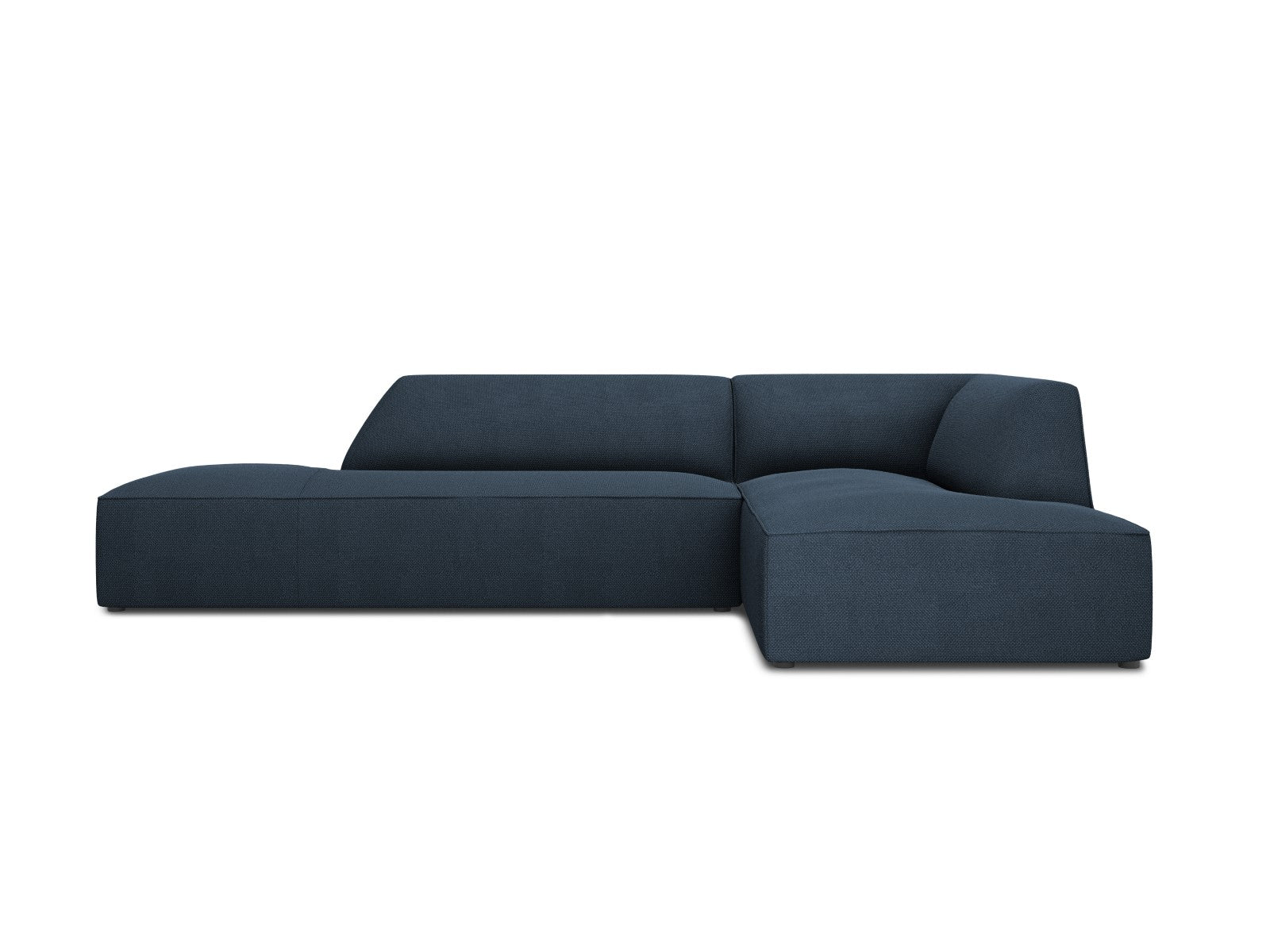 Micadoni rechter hoekbank Ruby 4-zits, structurele stof, marineblauw -