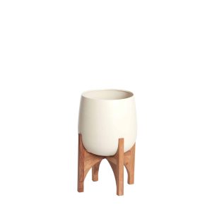 Light & Living bloempot Karuna – wit – Ø36cm
