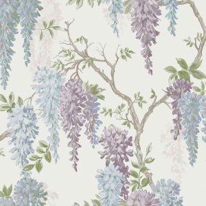 Laura Ashley Vliesbehang – Wisteria Garden Pale Iris – 10mx52cm Laura Ashley Vliesbehang – Wisteria Garden Pale Iris – 10mx52cm