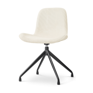Nolon Nola-Fé Draaibare Eetkamerstoel Rib Beige – Zwart Onderstel Nolon Nola-Fé Draaibare Eetkamerstoel Rib Beige – Zwart Onderstel