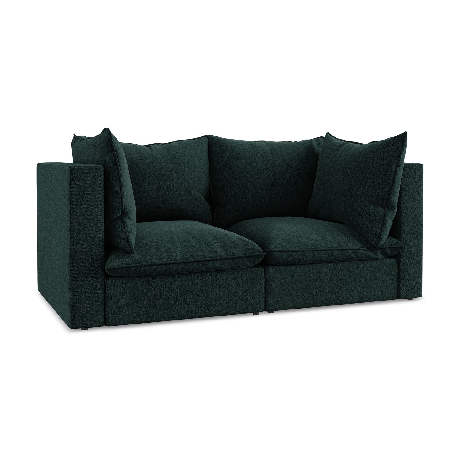 LaMiaSofa Tweezits modulaire bank Ravenna - velours - grijsgroen - 180