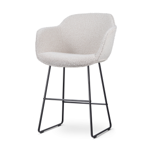 Nolon Nino-Mare Barkruk Bouclé Beige – Zwart Onderstel- 65 cm