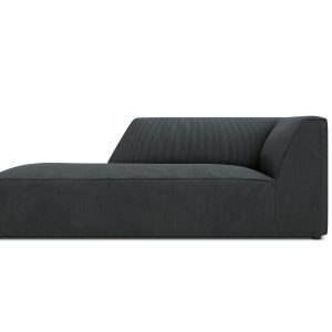 Micadoni linker meridiaan Ruby ribfluwelen, zwart – 180x93x69cm