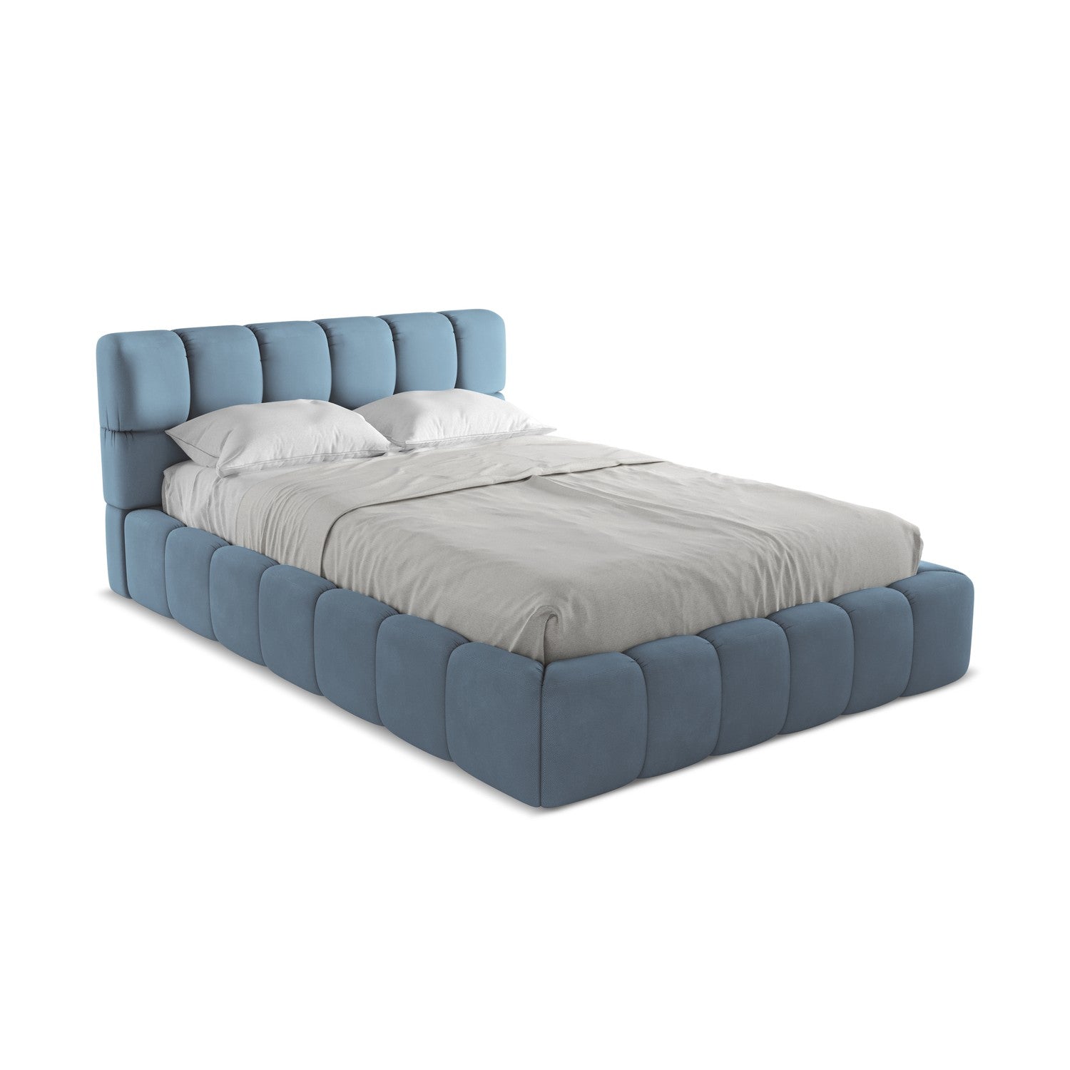 LaMiaSofa Bed met opbergruimte Roma - chenille stof - jeans - 160x228x