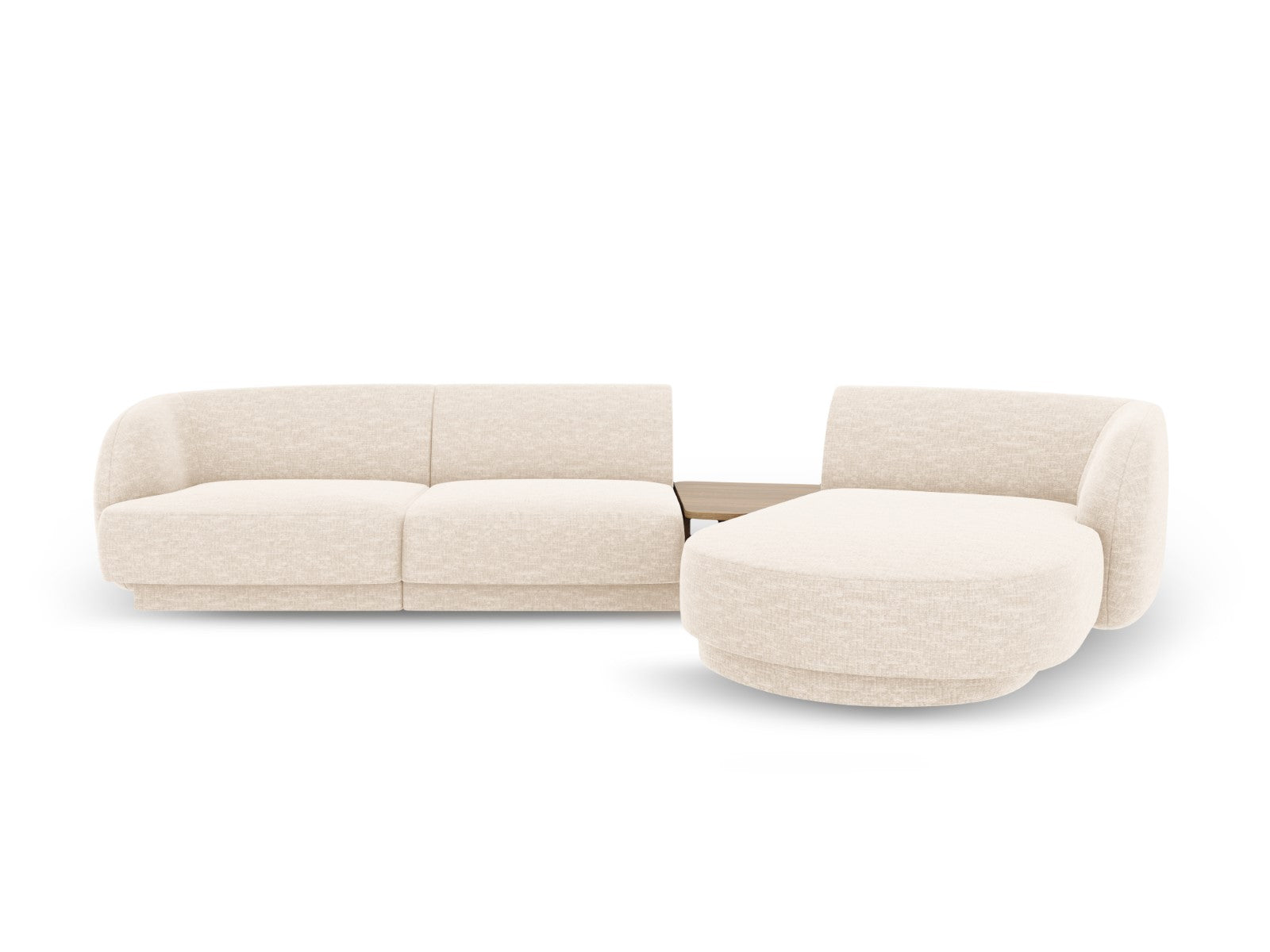 Micadoni Rechte modulaire bank Miley 3-zits, chenille, lichtbeige - 17