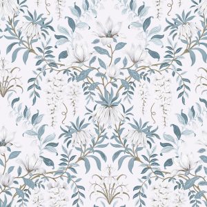 Laura Ashley Vliesbehang – Parterre Off White & Seaspray – 10mx52cm Laura Ashley Vliesbehang – Parterre Off White & Seaspray – 10mx52cm