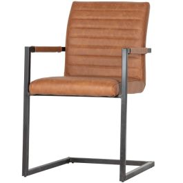 WOOOD Bas Eetkamerstoel PU Cognac