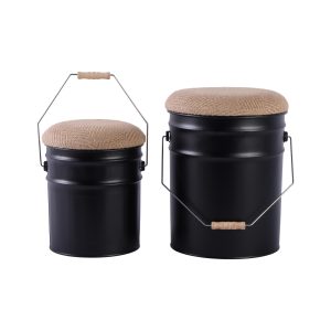 Leitmotiv kruk Buckets – zwart – Ø31cm Leitmotiv kruk Buckets – zwart – Ø31cm