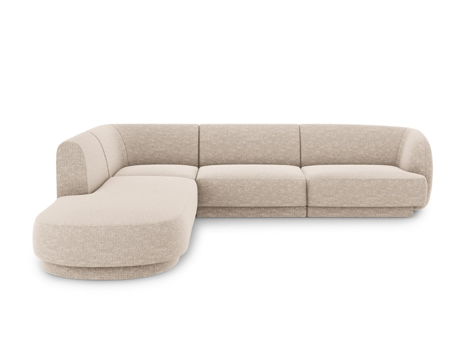 Micadoni linker hoekbank Miley 6-zits, chenille, beige - 248x255x70cm