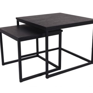 MaximaVida vierkante salontafel set Chicago XL zwart 60 cm – pinewood MaximaVida vierkante salontafel set Chicago XL zwart 60 cm – pinewood