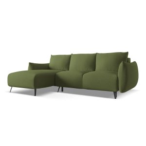 LaMiaSofa hoekbank links Genova – chenille stof – flessengroen – 242×1 LaMiaSofa hoekbank links Genova – chenille stof – flessengroen – 242×1