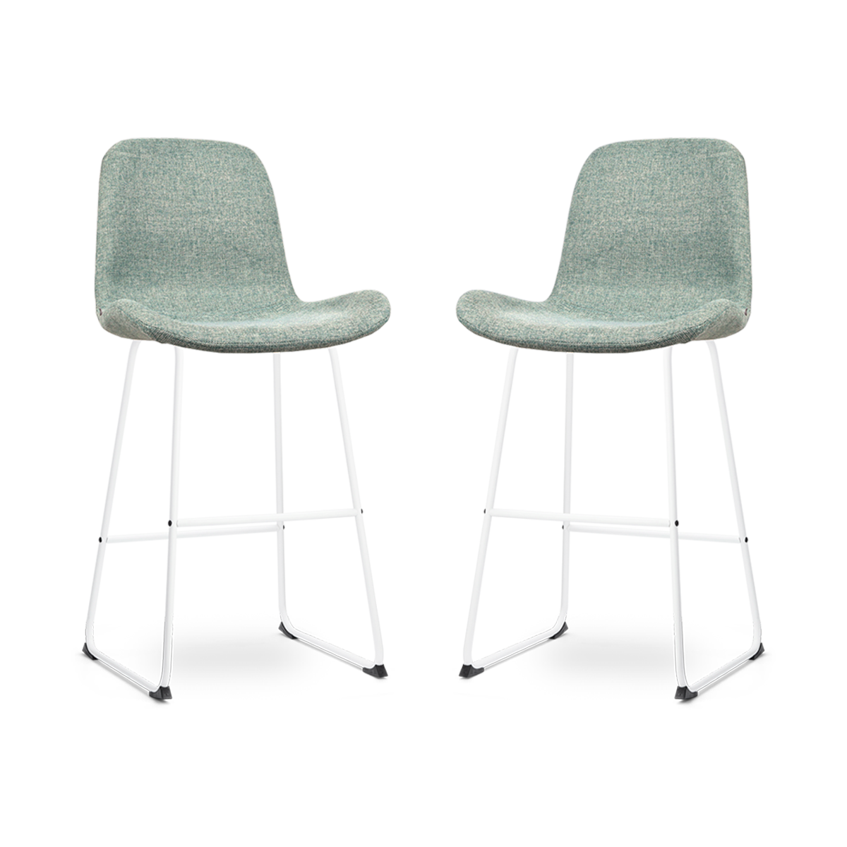 Nolon Nino-Fé Barkrukken Set van 2 - Zacht Groen - Wit - 75 cm