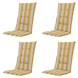 Madison tuinstoelkussen hoge rug Amora – geel – 123x50x5cm – set van 4 Madison tuinstoelkussen hoge rug Amora – geel – 123x50x5cm – set van 4