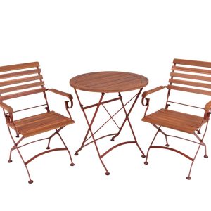 MaximaVida inklapbare ronde acacia bistroset Toscana 70 cm roestbruin MaximaVida inklapbare ronde acacia bistroset Toscana 70 cm roestbruin