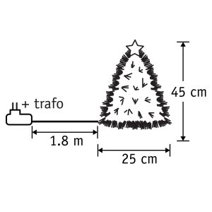 Luca Lighting Mercury Kunstkerstboom met Fibre Optic Verlichting – H45 Luca Lighting Mercury Kunstkerstboom met Fibre Optic Verlichting – H45