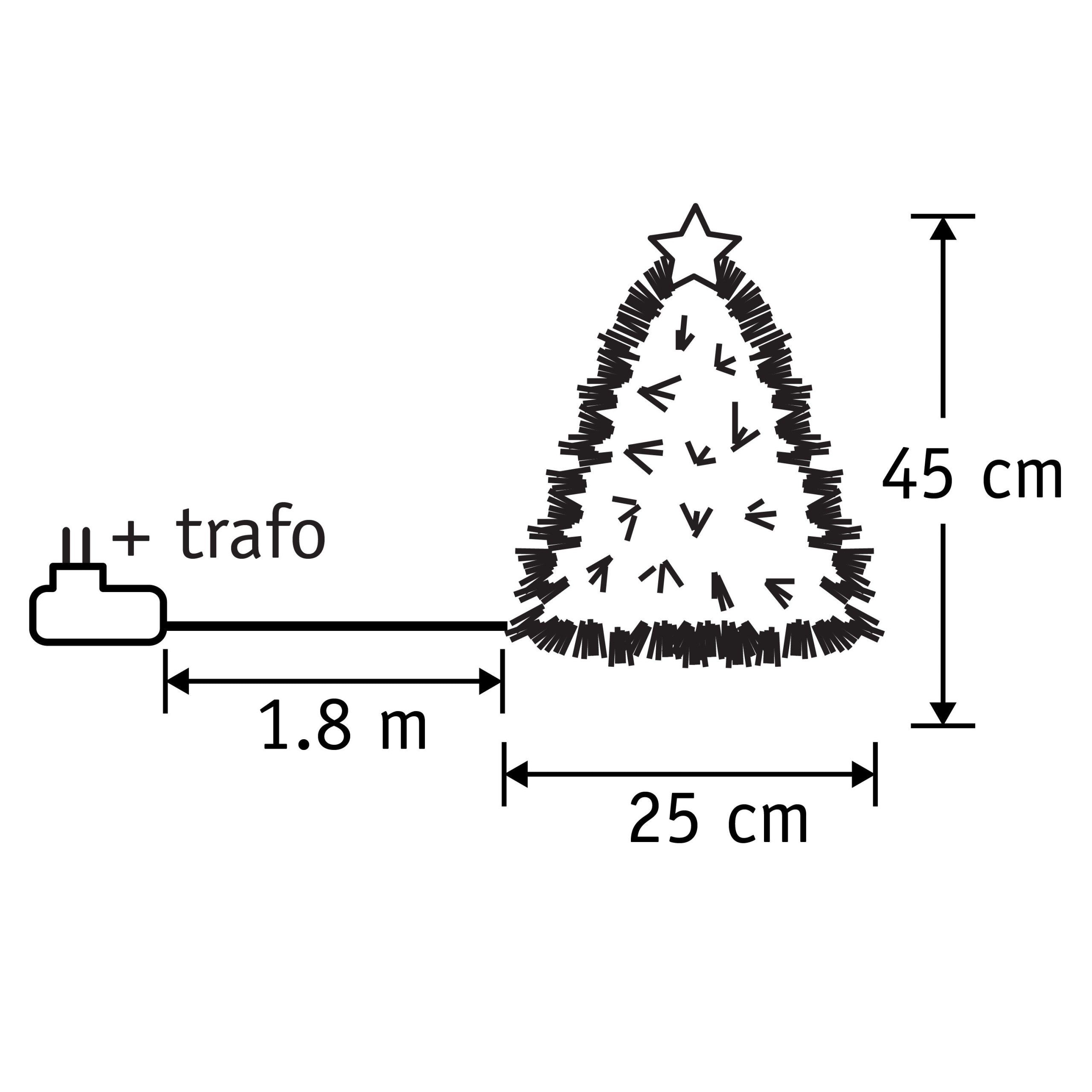 Luca Lighting Mercury Kunstkerstboom met Fibre Optic Verlichting - H45