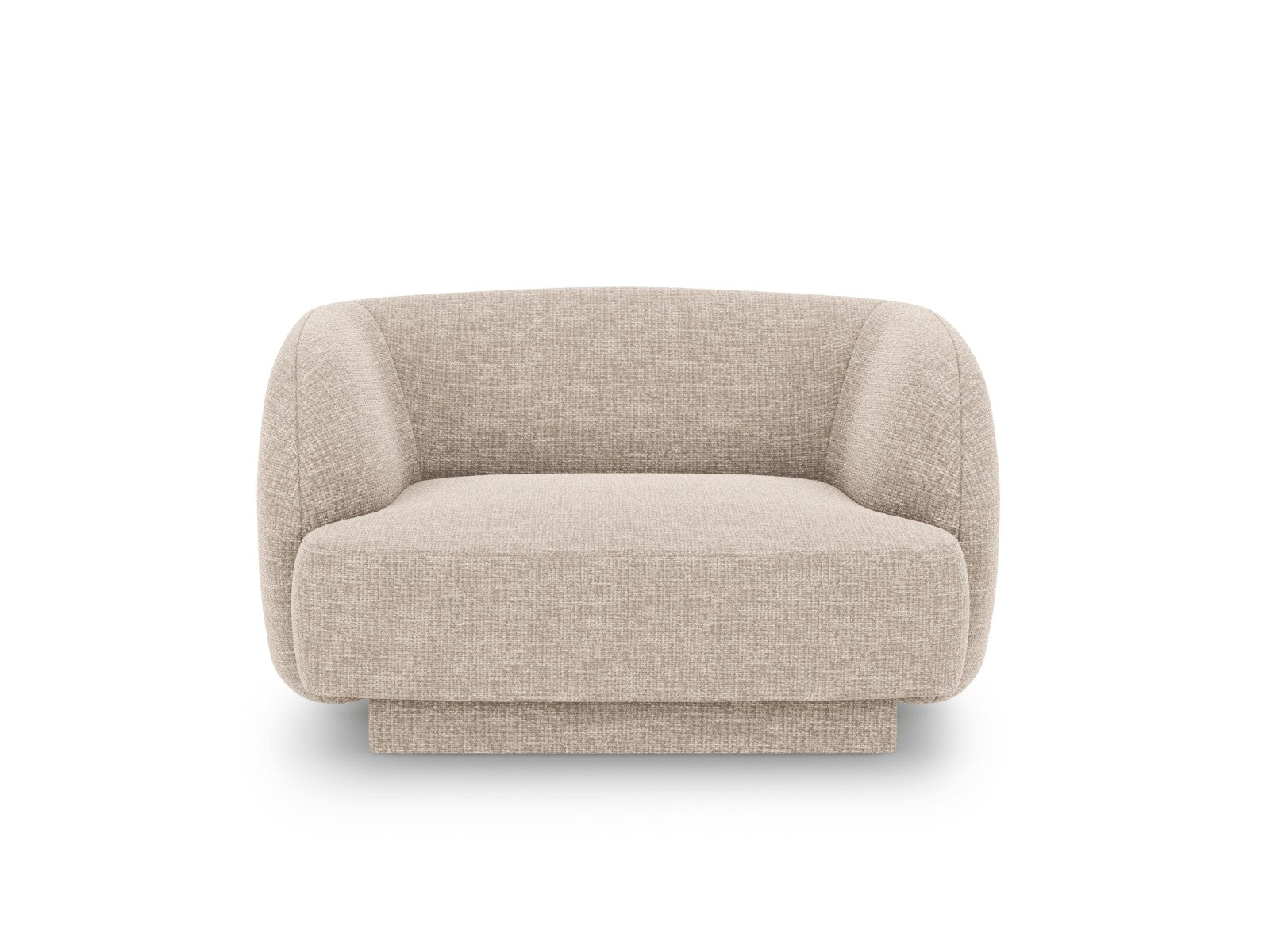 Micadoni Fauteuil Miley structurele stof beige - 90x103x70cm