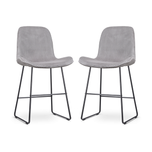 Nolon Nino-Fé Barkrukken Set van 2 Ribstof Warm Grijs – Zwart – 65 cm Nolon Nino-Fé Barkrukken Set van 2 Ribstof Warm Grijs – Zwart – 65 cm