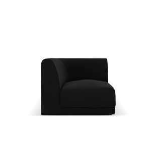 Micadoni Hoekmodule Miley flueel zwart – 90x90x70cm