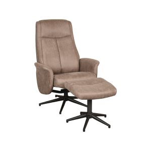 LABEL51 Relaxfauteuil Bergen – Taupe – Draaibaar – Incl. Hocker LABEL51 Relaxfauteuil Bergen – Taupe – Draaibaar – Incl. Hocker
