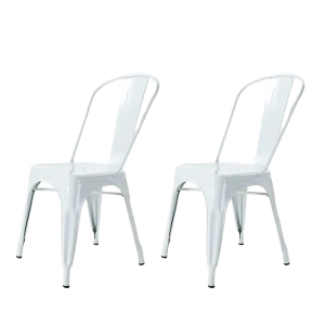 Legend Metalen eetkamerstoel wit – set van 2 Legend Metalen eetkamerstoel wit – set van 2
