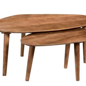 Livingfurn salontafel Xavier – set of 2 – mangohout Livingfurn salontafel Xavier – set of 2 – mangohout