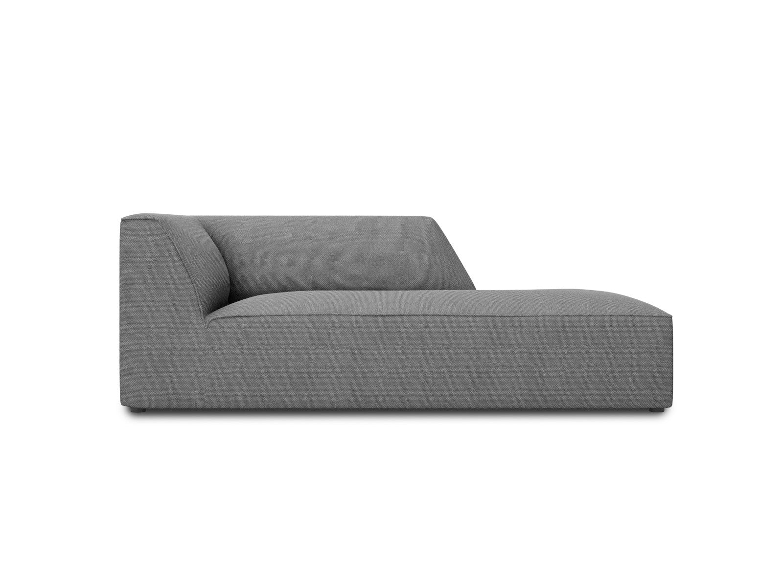 Micadoni rechter chaise longue Ruby structurele stof, grijs - 180x93x6