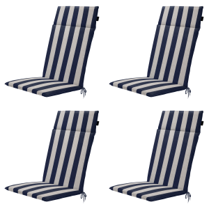 Madison tuintstoelkussen hoge rug Amora – blauw – 120x50x4cm – set van Madison tuintstoelkussen hoge rug Amora – blauw – 120x50x4cm – set van